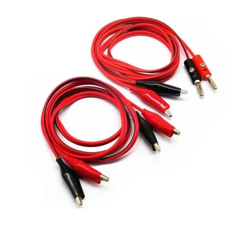 

Wholesale 2Pcs 1meter Red and Black Alligator Testing Cord Lead Clip to Banana Plug for Multimeter Test