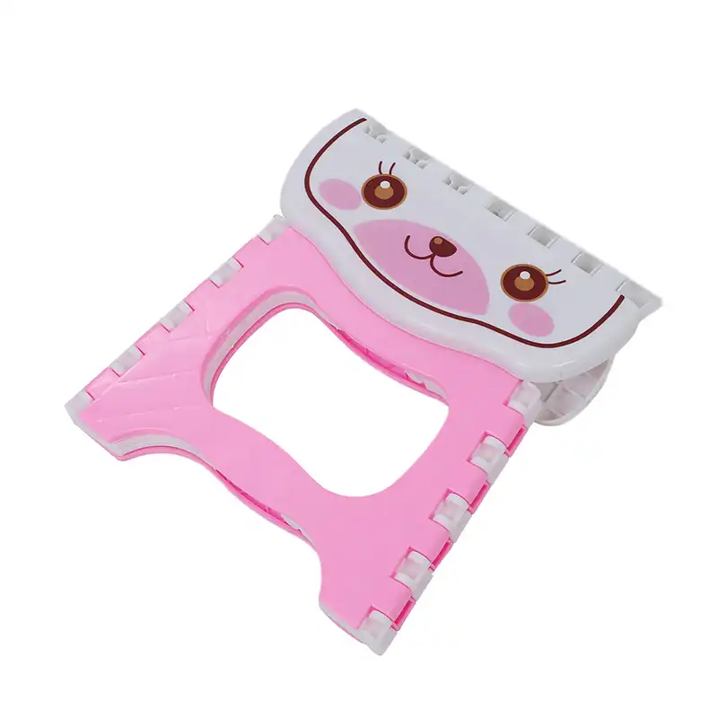 Mignon Dessin Animé Chat Facile Pliable Enfants étape Très Ferme Tabouret Rose