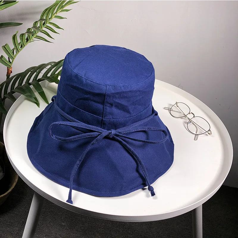 

LGFD2019816 women fashion Japan style design summer solid color beach linen cotton fishman Bucket Hat