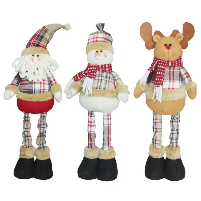 

Retractable Christmas Santa Claus/Snowman/Elk Dolls Standing Navidad Figurine Christmas tree Ornaments Kids Christmas Gifts Toy