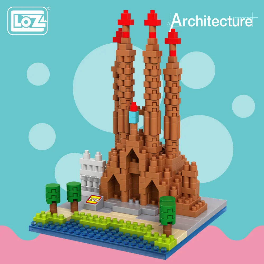 

LOZ Diamond Blocks Architecture Toy Sagrada Familia Church Castle Blocks Nano Building Bricks City Toys for Children Gifts 9382