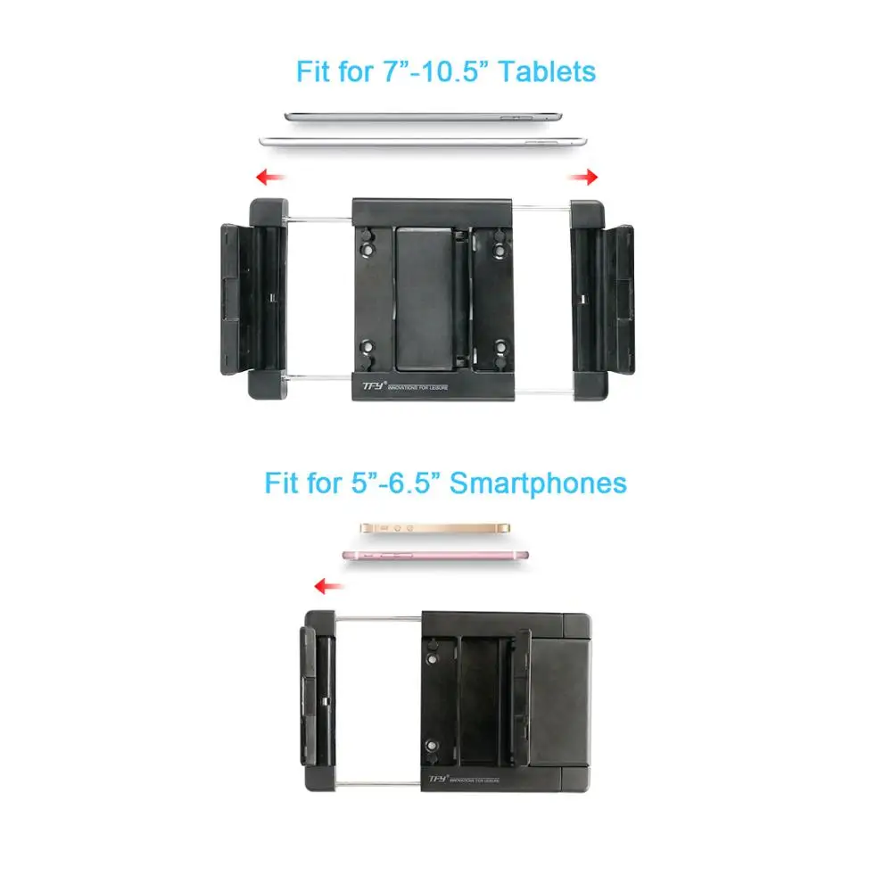 TFY Автомобильный подголовник универсальный держатель на заднее сиденье для телефонов и планшетов, совместимый с 5 до 10,5 дюймовыми экранами устройств