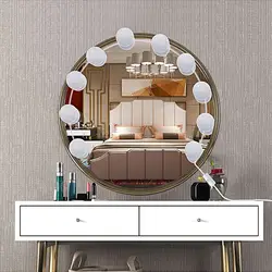 Косметическое зеркало для макияжа Светодиодный лампочки зарядка через usb косметический освещенные составляют зеркала Djustable Яркость