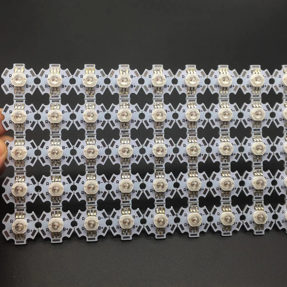 10pcs 3W RGB Color High Power LED Chip Light Lamp 6 Pin With Star Base