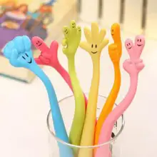 2 шт шариковая ручка милый мультфильм свободный изгиб пальцевое перо жестовая Подарочная шариковая ручка Креативные канцелярские принадлежности Школьные принадлежности