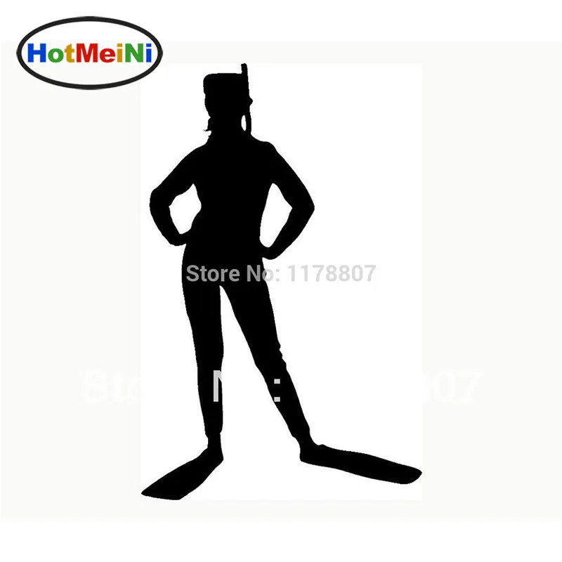 HotMeiNi 3.5*5.5' Scuba Diver Car Sticker Girl Window Vinyl Decal Ocean Sea Deep Snorkle Swim Black/Sliver | Автомобили и