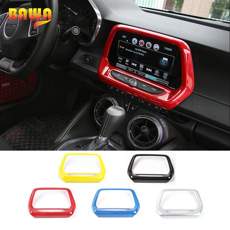 BAWA Car Interior Navigation GPS Panel Decoration Frame Cover Stickers for Chevrolet Camaro 2017 Up Large Screen Styling | Автомобили и