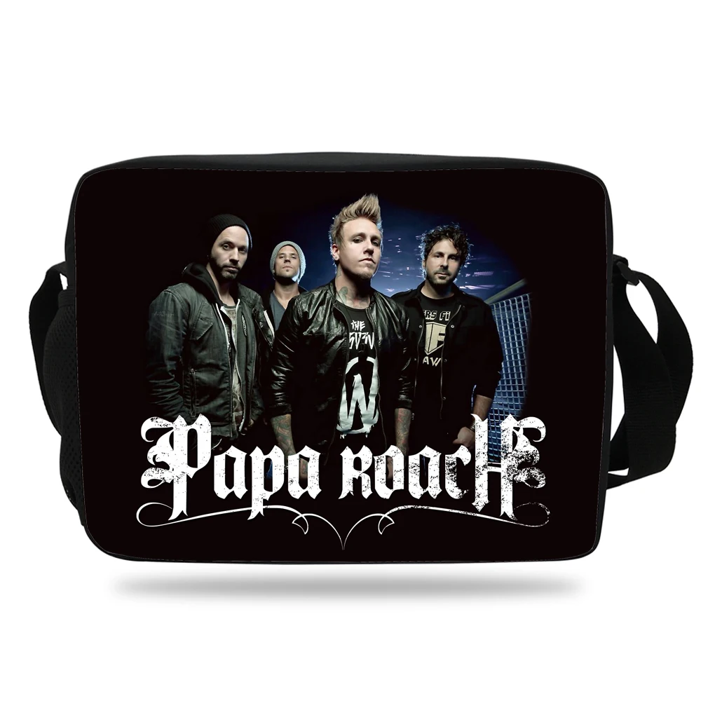 

2018 School Shoulder Bag children cross body book bag band Papa Roach Messenger Bag Girls Boys Teenagers