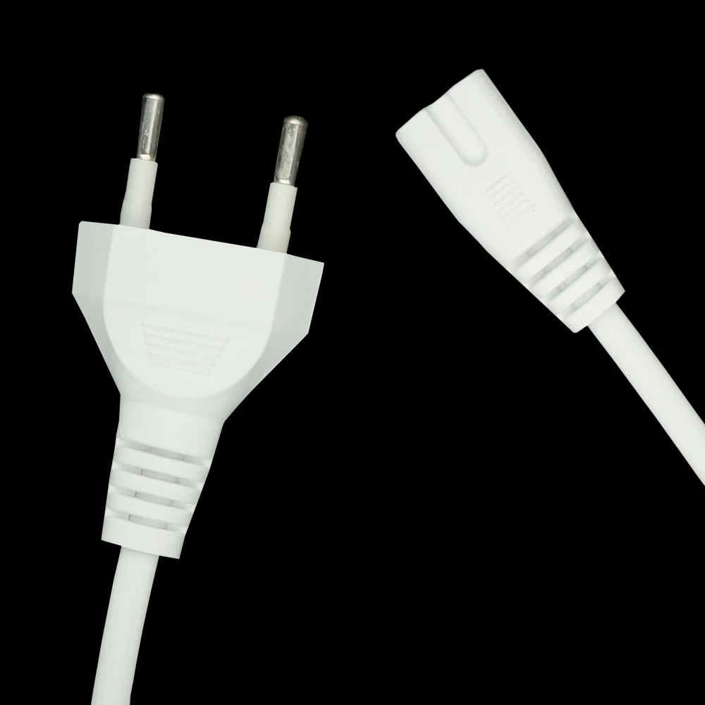 0.6M 2-Prong Pin AC EU Power Supply Cable Cord high Quality Lead Wire Power Cord For table lamp Laptop electric machine charger
