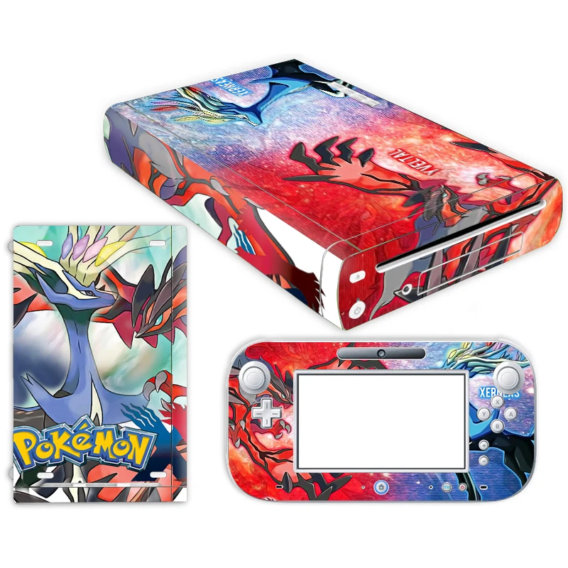 

Pokemon Go Pikachu Skin Sticker for Nintendo Wii U Console Cover with Remotes Controller Skins For Nintend wii u sticker