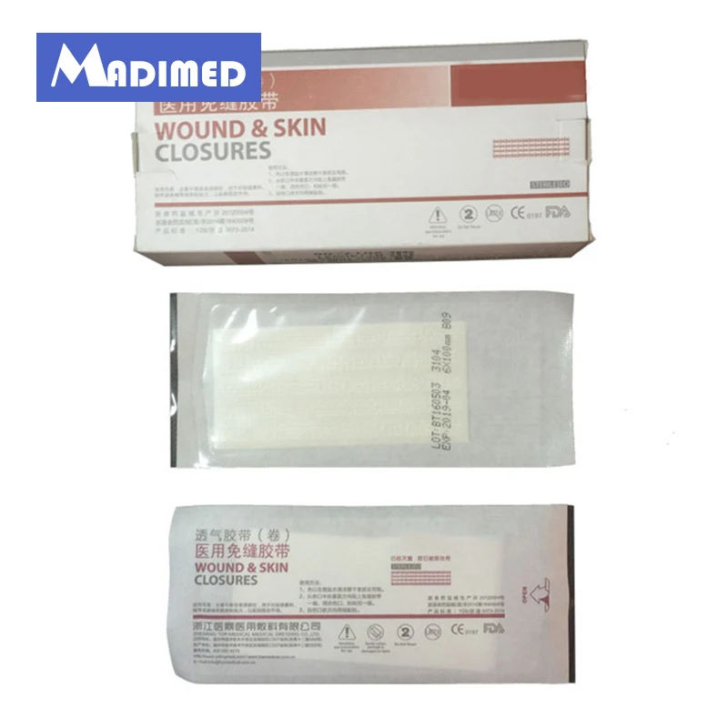 

MADIMED 6*100mm 10strips/bag 20 bags/box sterile wound skin closures strip tape for operation wound of 5-10cm long Reducing scar
