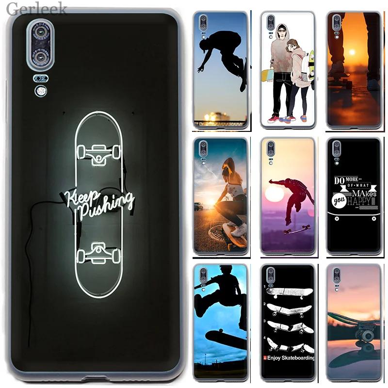 Чехол для телефона Спортивная скейт доска Huawei P8 P9 P10 P20 Pro Lite 2015 2016 2017 P Smart Soft TPU |