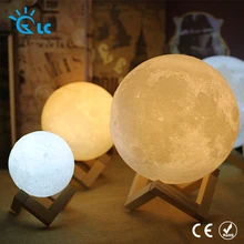 LED Moon light 3D Print Rechargeable Magical LED Luna Night Light 8CM 9CM 10CM 15CM 18CM 20CM moon Lamp Desk Touch