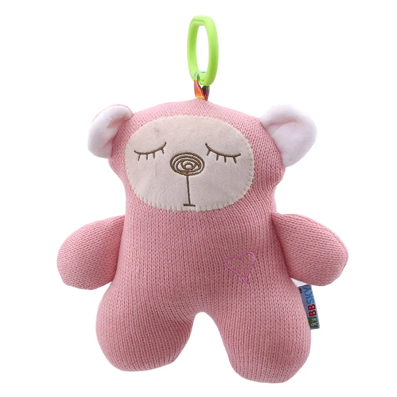 

Infant Soft Plush Rabbit Bear Baby Stroller Bed Hanging Doll Cute Knitting Soft Appease Infant Toys For Baby