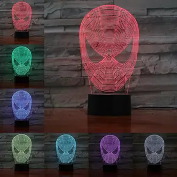 

3D Night Light Spider Man Led Table Lamp 4 End Game Homecoming Movie Fans Collection Flashlight Gifts for Friend Kids Boys