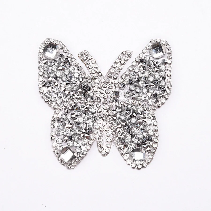 Colorful Butterfly Patches Rhinestone Heat Transfer Iron-On DIY Patches Appliques For Clothes Garment Bags 66cm-1 (5)