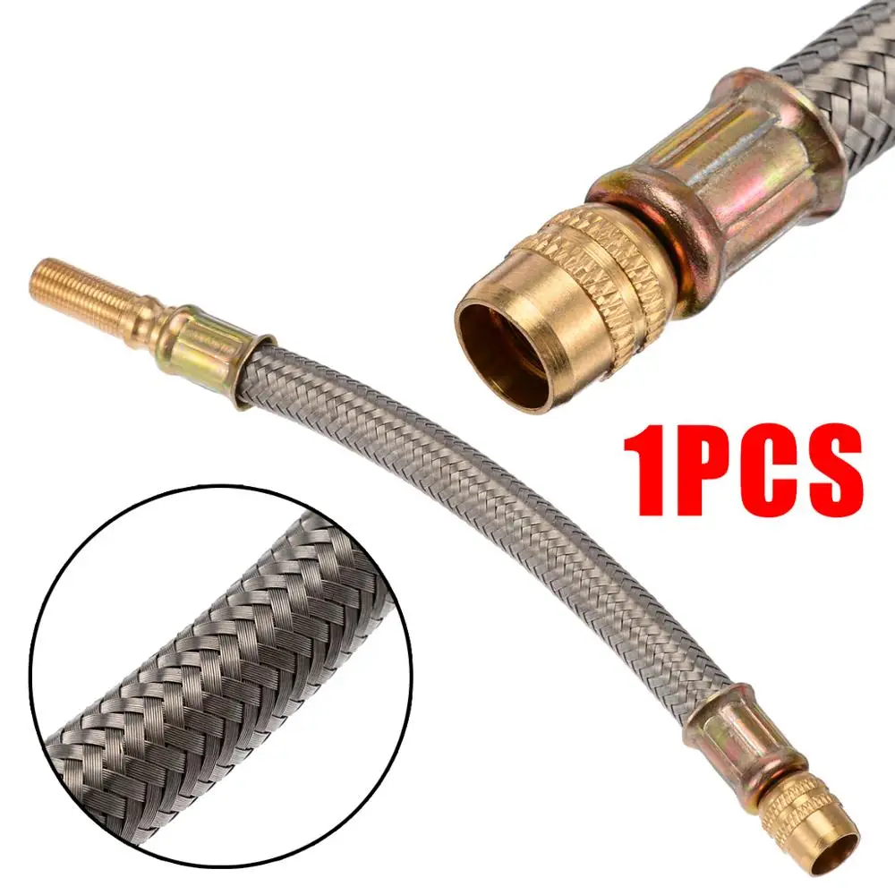 

Universal 1pc Tyre Valve Stem Extension Adapte 304 Stainless Steel Braided Flexible Hose Extender Pipe