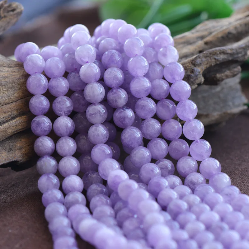 

Wholesale Genuine Natural Purple Lavender Quartz Quartz Crystal Round Beads For Women Free Shipping For Jewelry DIY