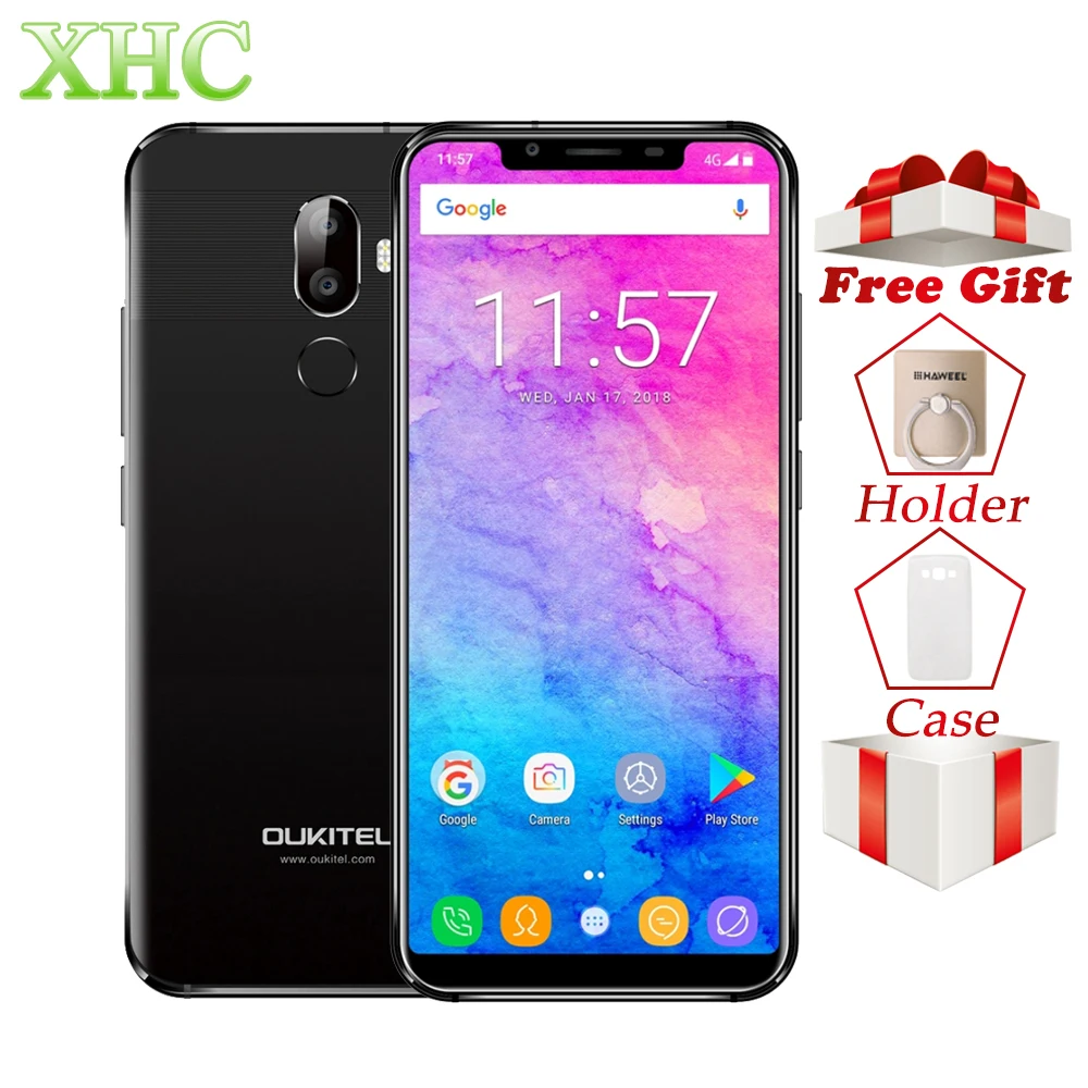 

LTE 4G Oukitel U18 5.85" 21:9 Full Display Smartphones Face ID MT6750T Octa Core Android 7.0 4GB 64GB 13MP Dual SIM Mobile Phone