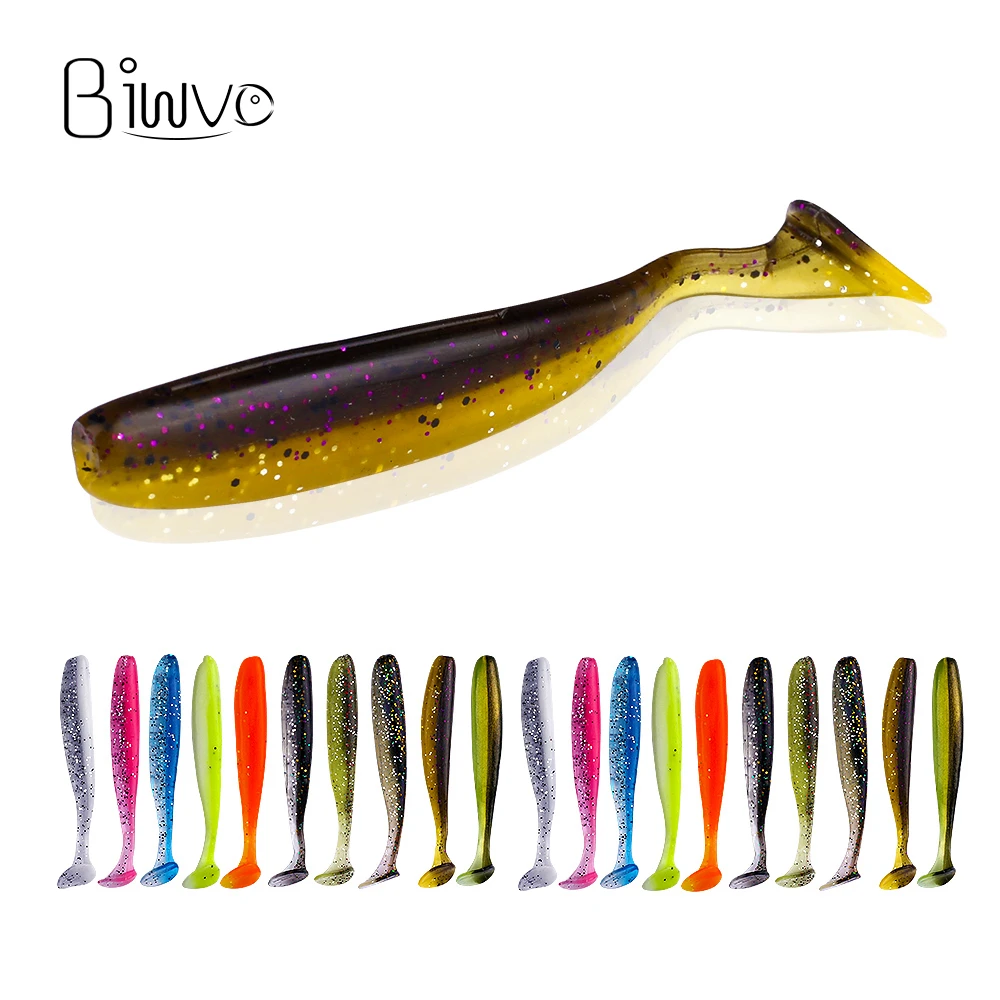 Biwvo 5 قطعة/الوحدة 7 سنتيمتر طُعوم لينة سهلة شاينر لينة Wobblers الصيد إغراء سيليكون مزدوجة Swimbaits إيسكا الاصطناعي الكارب الصيد