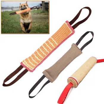 

1 Pcs Dog Tug Toy Bite Pillow Strong Pull Toy Dog Training with 2 Rope Handles XHC88