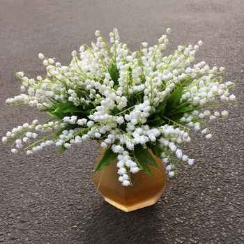 1612pcs Artificial Lily of The Valley Flowers Bouquet for Wedding Party Decoration Fake Flowers Home Garden Supplies Floral