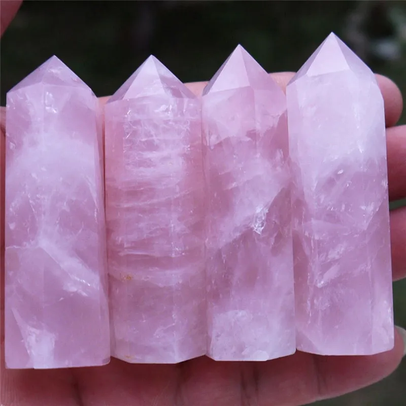 

1 pcs Natural Fluorite Crystal Fluorite Stone Magic Rose 5-6CM Quartz Crystal Stone Point Healing Hexagonal Wand Treatment Stone
