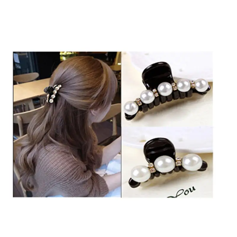 1 Pcs Korea Crystal Rhinestone Hairpin Pearls Cute Hair