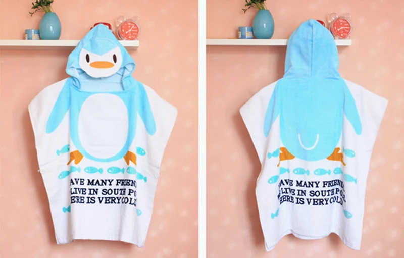 100% Cotton Children Bathrobes Baby Robes Kids Blanket Cloak  Infant Hooded Home Wear beach Costume Child Robe Super-Cute T0018 (3)