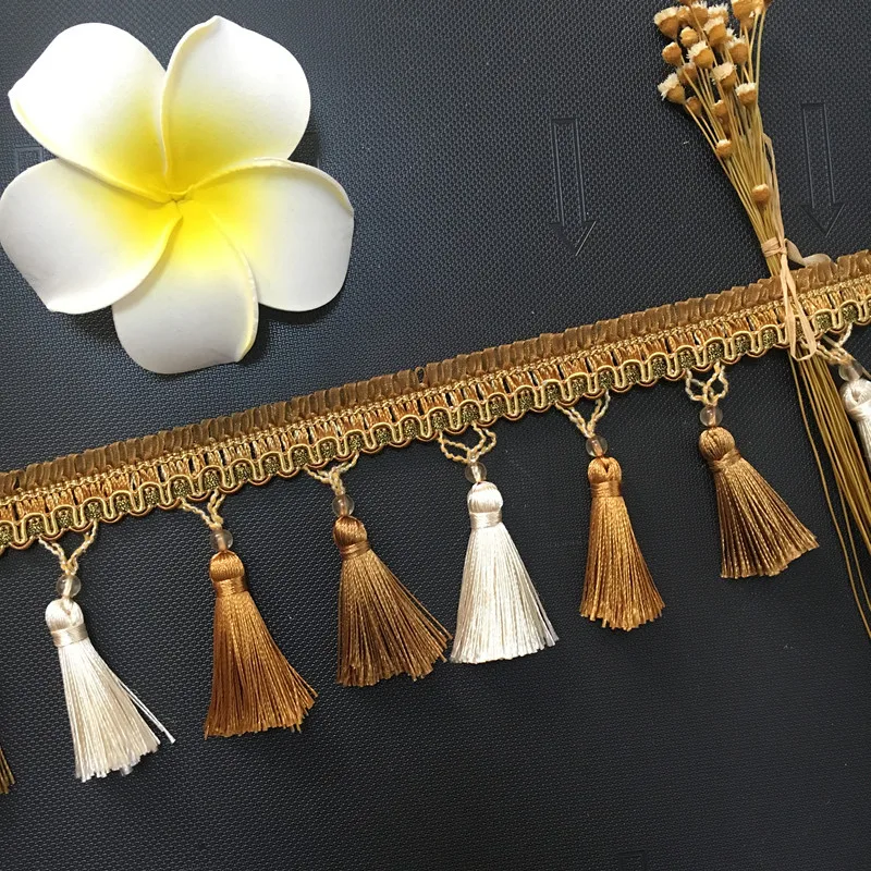 

3Yards 8cm Wide 7Colors Europe Luxury Style Rayon Tassel Trimming Curtain Trims African Lace for DIY Sewing Sofa Pillow LSHB273
