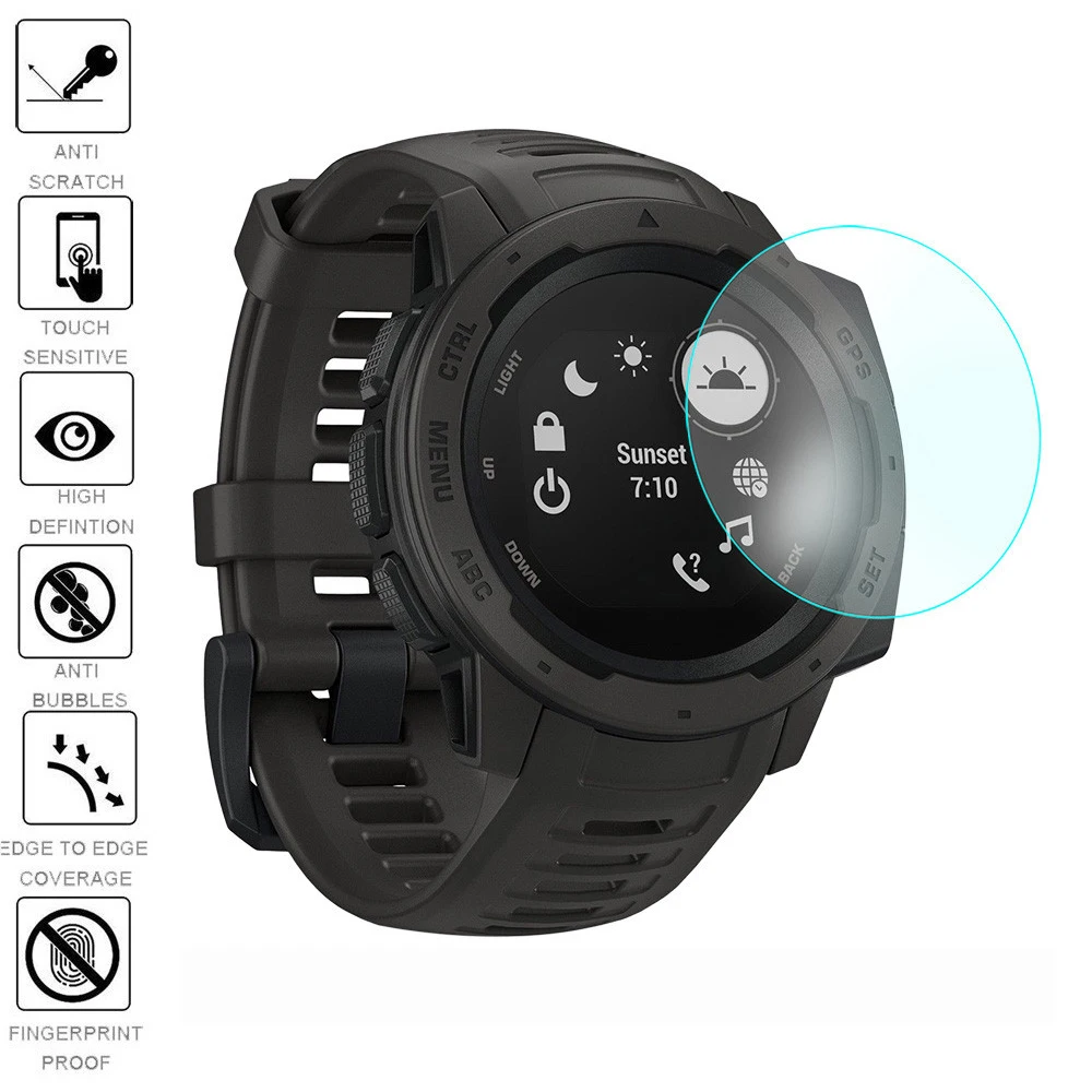 1 шт/2 шт полноэкранная Защитная пленка для Garmin Instinct Watch HD 9H 2.5D закаленное защитное стекло взрывозащищенное против царапин