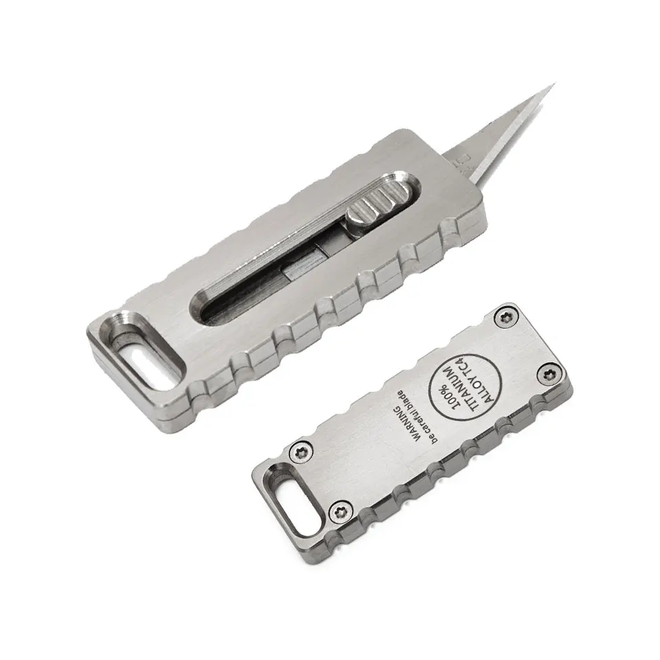 

Mini Knife Pocket Paper Cutter Portable Keychain Tool Titanium Alloy TC4 Carbon Steel Replaceable Blade Survival Hunting Knifes