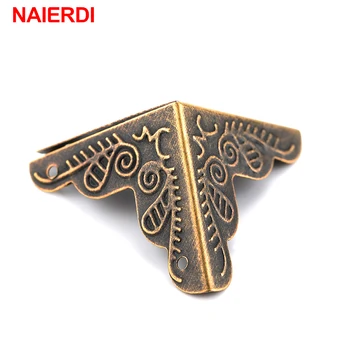 

10PCS NAIERDI 3.6x2.4cm Luggage Case Box Corners Brackets Decorative Corner For Furniture Decorative Triangle Rattan Carved