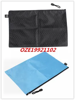 

1PCSPVC Lining Hexagon Printed Zip Up A4 Paper File Document Bag 9.3" Wide