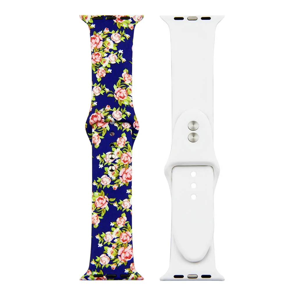 Силиконовый ремешок для I watch 30 стилей для Apple Watch ремешок для Apple watch 4 3 2 1 Цвет Двойная пряжка спортивный ремешок 38 40 42 44 мм