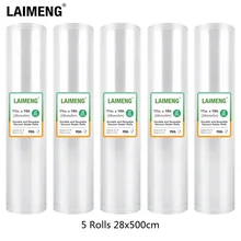 LAIMENG 5 рулонов/лот 28 см* 500 см вакуумные пакеты для пищевых продуктов для вакуумного упаковщика вакуумные пакеты для хранения пакетов для вакуумной упаковки R117