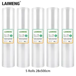 LAIMENG 5rolls/лот 28 см * 500 см вакуумные пакеты для еды пакетов для мешок Кухня сумки для хранения вакуумный упаковщик R117