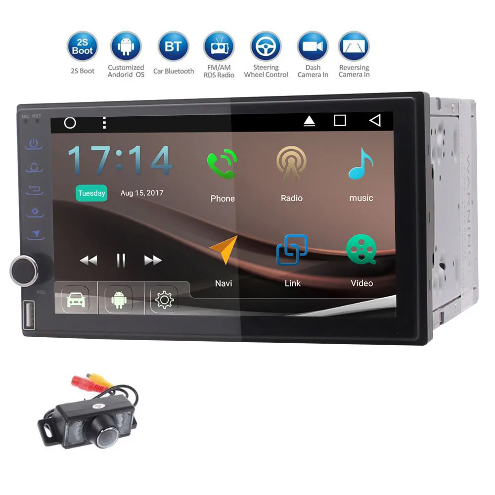 Android 7 1 GPS стерео большой &quotсенсорный экран FM/AM/RDS автомобильное радио bluetooth