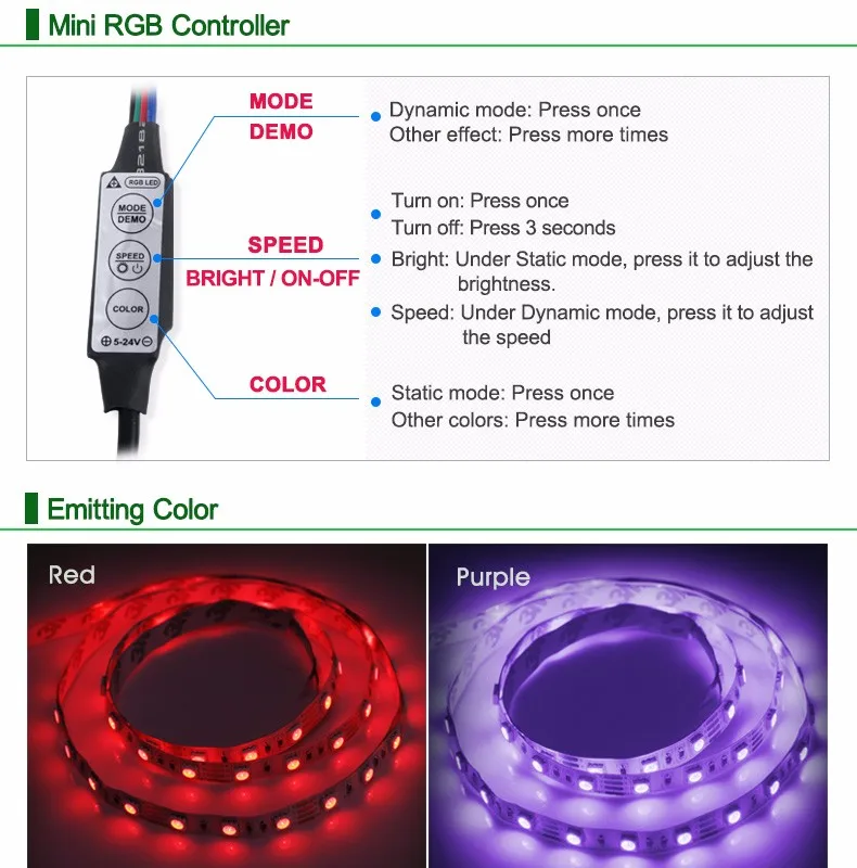 DC5V RGB USB кабель Светодиодная лента светильник 5050SMD Рождественский гибкий ТВ фон 3 клавиши мини пульт 50 см 1 м 2 м неоновая лента