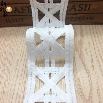 

White Cross Shape Lace Trims For Sewing DIY Craft Accessories Curtain Sofa Bedding Pillow Lace Passamaneria Dentelle Blanche