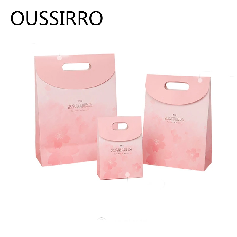 ピンクのチェリー紙袋 ステッカー付きのベーキング用品 クリスマスデコレーション キャンディーパーティー 食品包装 Gift Bags Wrapping Supplies Aliexpress