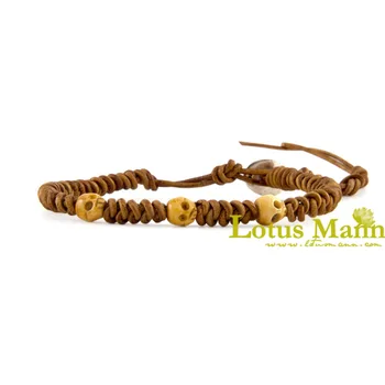 

Skull series male lotusmann single-circle wild yak bone self-shade bracelet