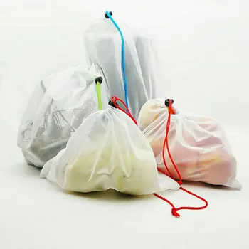 

2019 Reusable Mesh Produce Drawstring Bags Eco Friendly Bags For Grocery Shopping Fruit Vegetable Toys Storage Bags