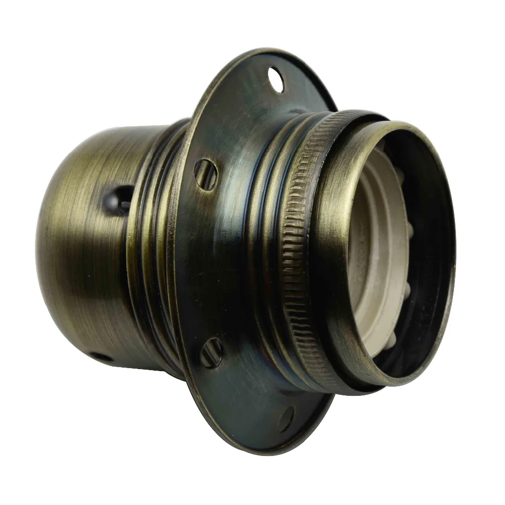 Цоколь E27 с кольцом 4A 250V винтажные Цоколи для ламп Эдисона металлический сплав