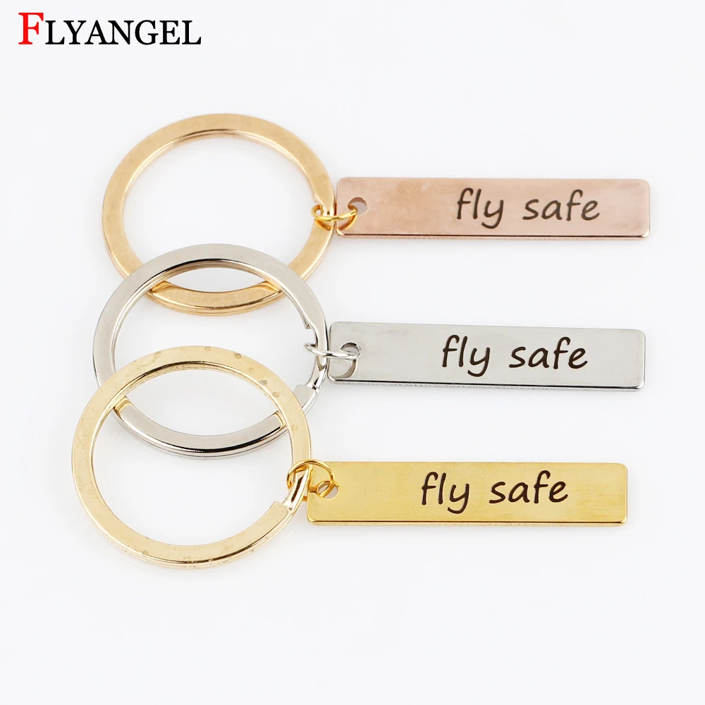 Engraved FLY SAFE Key Chain Bijoux for Motorcycles Cars Keyrings Women Men Aviation Aircraft Crew Gifts Keychain Jewelry | Ювелирные