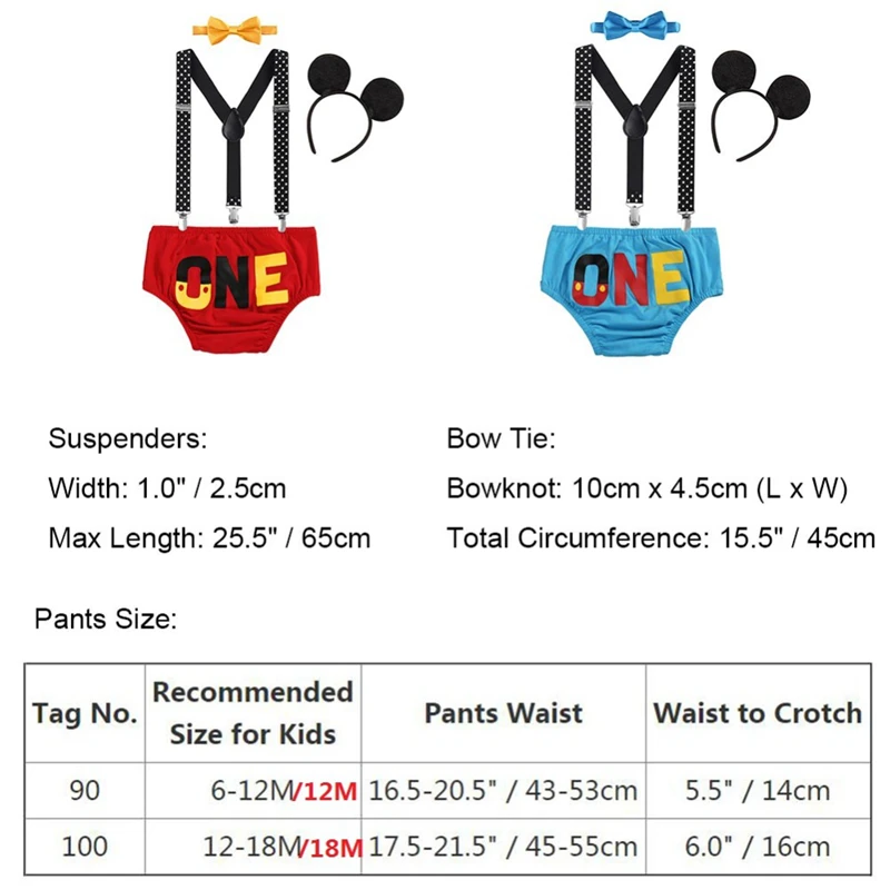 Симпатичные для маленьких мальчиков и девочек с Микки-Маусом Мышь Костюмы 1st День рождения костюм для Cake Smash; брюки с подтяжками для фотосессии костюм, одежда для детей