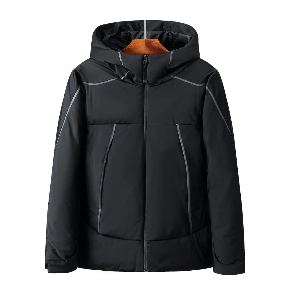 Windproof Russia Winter Jacket Men Hooded Thick Warm White Duck Down