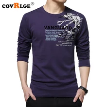 Covrlge – T shirt à manches longues col rond pour Homme, vêtement de marque à la mode, imprimé, grande taille, MTL077, 2018