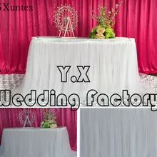 Красивый 1 слой ледяного шелка с 2 слоями пачка стол юбка для свадьбы скатерть декоративная