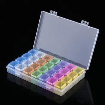 

28 Grids Diamond Embroidery Storage Box Bins Medicine Diamond Painting Accessory Boxes Case Cross Stitch Tools Organizer